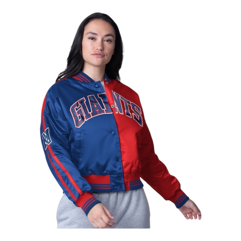 Giants STARTER Varsity Jacket with snap button closure and two pockets